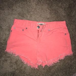 Pink jean shorts